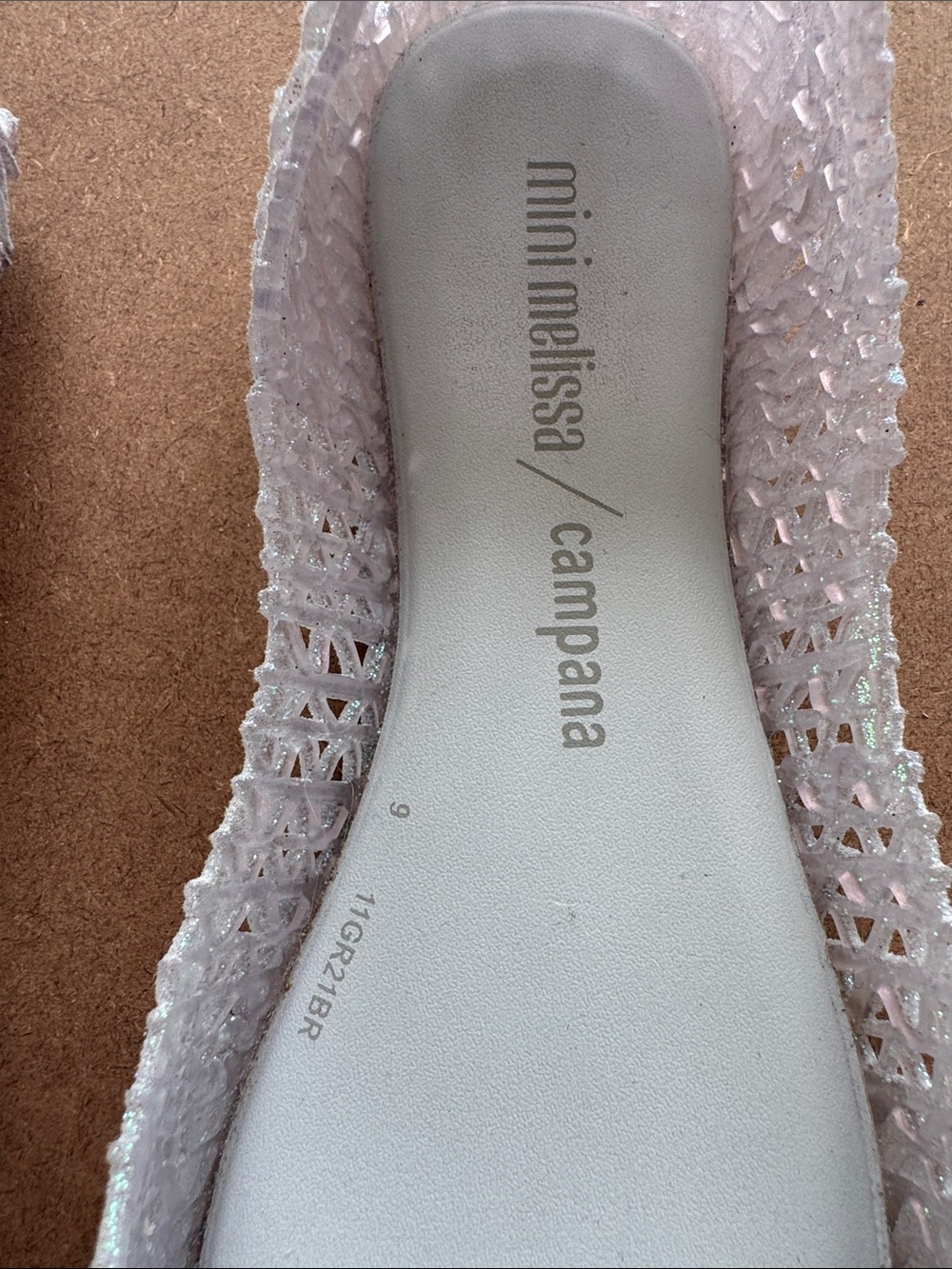 Mini Melissa Campana Iridescent Pink Jelly Sandals